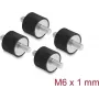 Delock tlmič vibrácií M6 x 1 mm D 20 x H 15 mm s 2 x vonkajším závitom 4 ks čierny (60814)
