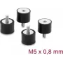 Delock tlmič vibrácií M5 x 0,8 mm D 20 x H 15 mm s vnútorným a vonkajším závitom 4 ks čierny (60819)