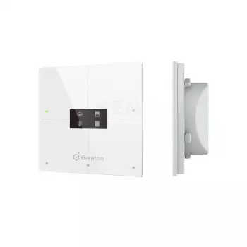 Grenton Smart Panel 4 dotykové polia OLED TF-Bus displej biele sklo predná strana