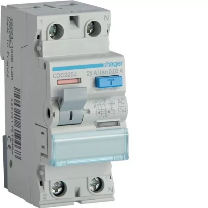Hager CDC225J neutrálna lišta 25-pólová 125A 400V sivá/modrá