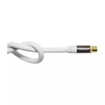 Good Connections SmartFLEX SAT anténny kábel, IEC/Coax konektor samec zahnutý na konektor samica, pozlátený, štvornásobne tienený, 120 dB, biela, 1 m (GC-M2061)