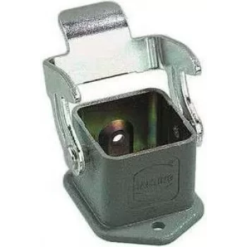 HARTING Han® 3 A nadstavbové puzdro, tlakovo liata hliníková zliatina, prachovo sivá, jednopáčková poistka, M20 vstup pre kábel, IP65/IP67