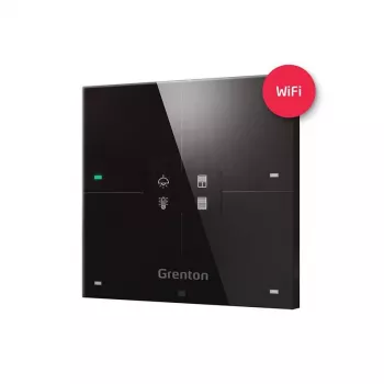 Grenton Smart Panel 4 dotykové polia OLED displej Wi-Fi čierna sklenená predná strana