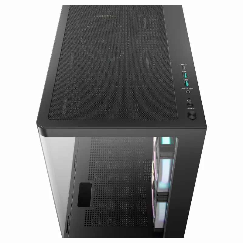 DeepCool CG380U Mid-Tower skriňa, tvrdené sklo, 3x 120mm ARGB ventilátory, čierna