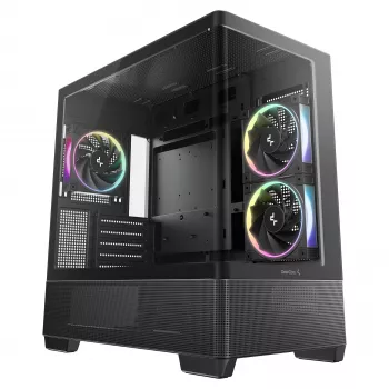 DeepCool CG380U Mid-Tower skriňa, tvrdené sklo, 3x 120mm ARGB ventilátory, čierna