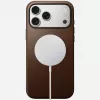 NOMAD Modern Leather puzdro pre iPhone 17 Pro Max, Horween koža, Rustic Brown, kompatibilné s MagSafe