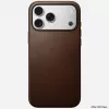 NOMAD Modern Leather puzdro pre iPhone 17 Pro Max, Horween koža, Rustic Brown, kompatibilné s MagSafe