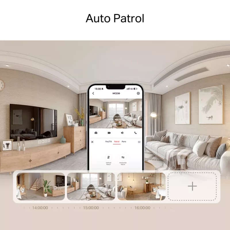 Mercusys MC230 Pan/Tilt AI domáca bezpečnostná Wi-Fi kamera, 5 MP