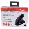 Equip 245110 vertikálna ergonomická bezdrôtová myš - pre pravákov - 2,4 GHz - USB prijímač - čierna