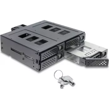 Delock 5,25-palcový montážny rám pre 4 x 2,5-palcové SATA alebo SAS HDD/SSD so zámkom