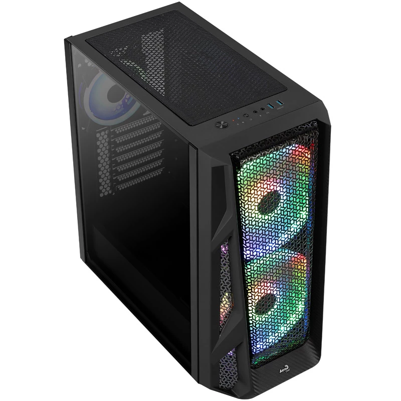 Aerocool AirHawk Duo midi-tower, temperované sklo - čierna