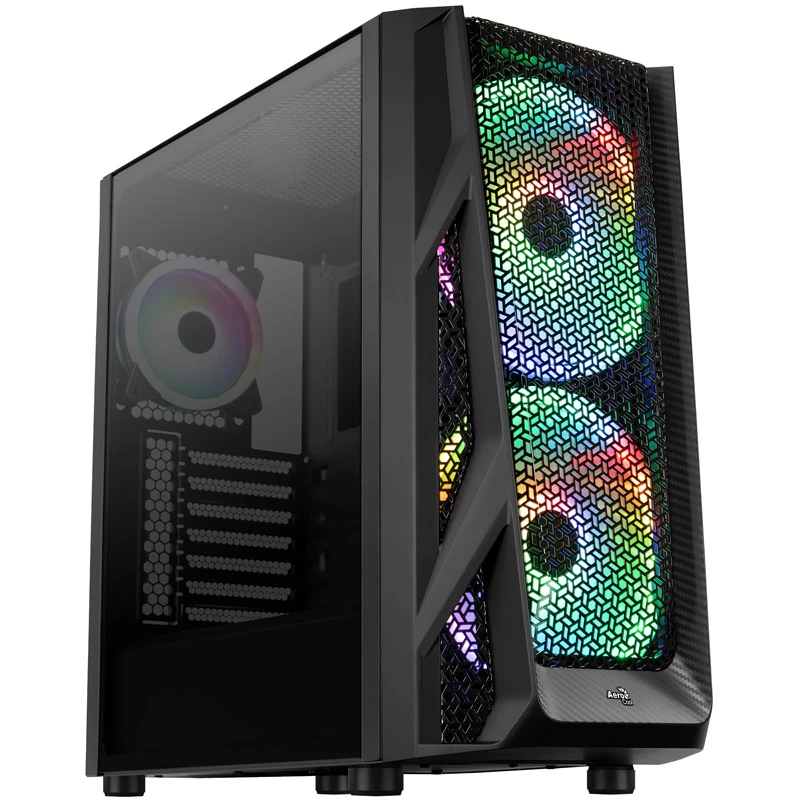 Aerocool AirHawk Duo midi-tower, temperované sklo - čierna