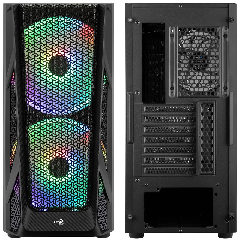 Aerocool AirHawk Duo midi-tower, temperované sklo - čierna