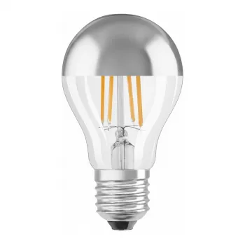 LEDVANCE LED žiarovka 6,5W E27 650lm 2700K teplá biela strieborná koruna 300°