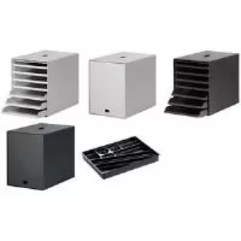 DURABLE IDEALBOX PLUS stolová zásuvková jednotka - 7 zásuviek - sivá - C4/A4 - polystyrén