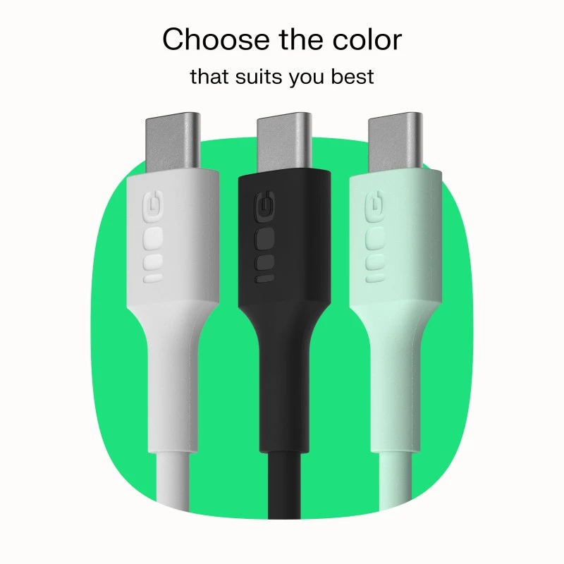 GREEN CELL USB-C na USB-C PowerFlex 100W silikónový kábel 1,2m čierny