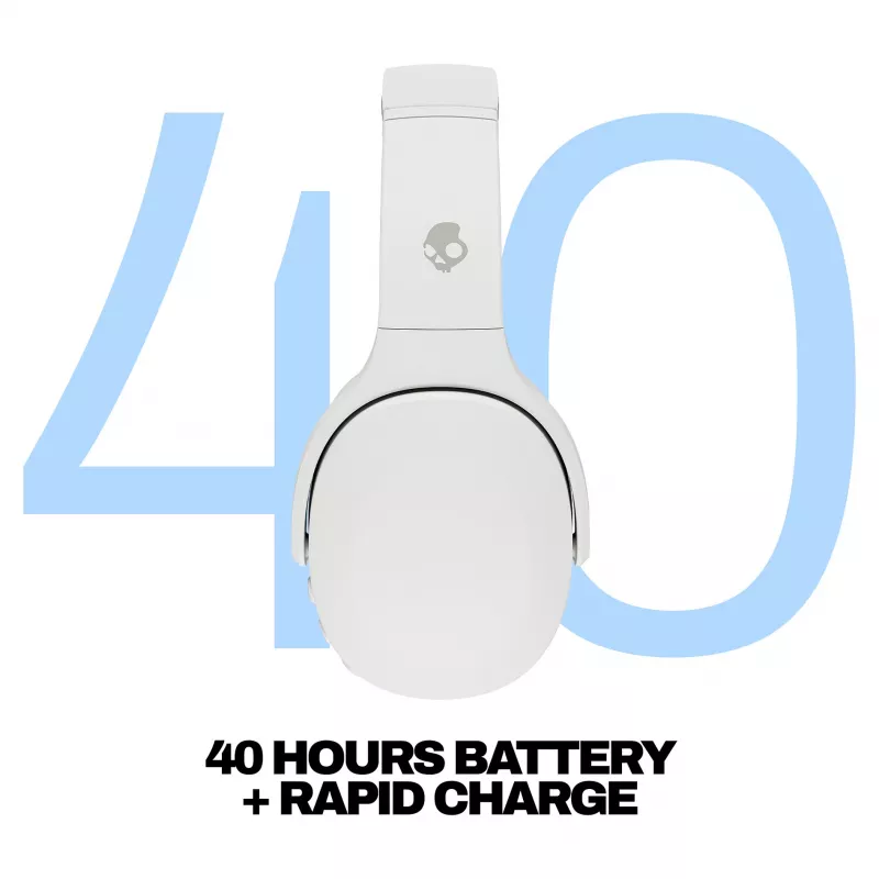 Skullcandy Crusher Evo bezdrôtové over-ear slúchadlá so Sensory Bass, Bluetooth 5.0, 40-hodinová batéria, biela