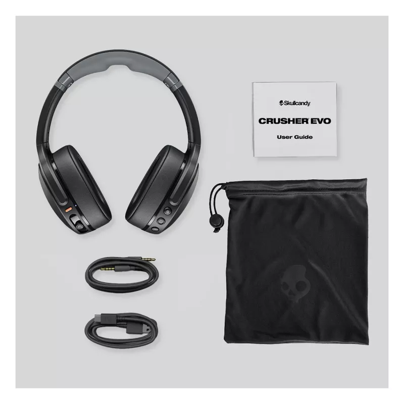 Skullcandy Crusher Evo bezdrôtové over-ear slúchadlá so Sensory Bass, Bluetooth 5.0, 40-hodinová batéria, biela