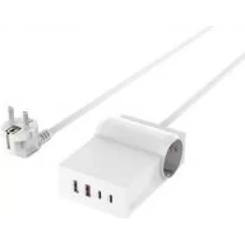 4smarts USB-C/A predlžovacia lišta Desk GaN 65W biela
