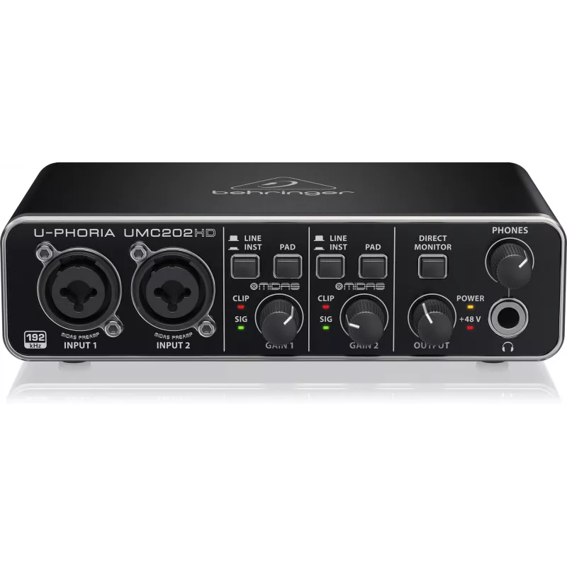Behringer UMC202HD USB audio rozhranie s MIDAS predzosilňovačmi