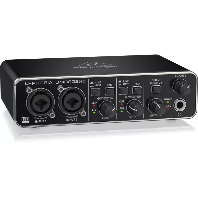 Behringer UMC202HD USB audio rozhranie s MIDAS predzosilňovačmi