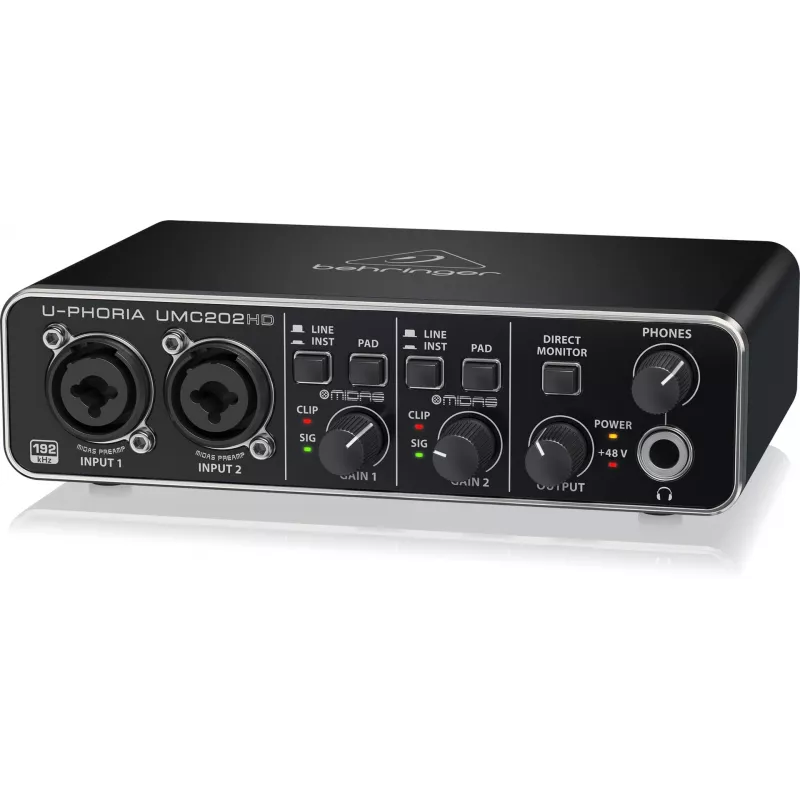Behringer UMC202HD USB audio rozhranie s MIDAS predzosilňovačmi