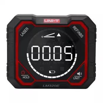 Uni-T LM320E digitálny uhlomer s laserom, 4×90° rozsah merania, ±0,2° presnosť, magnetická základňa, nabíjateľný