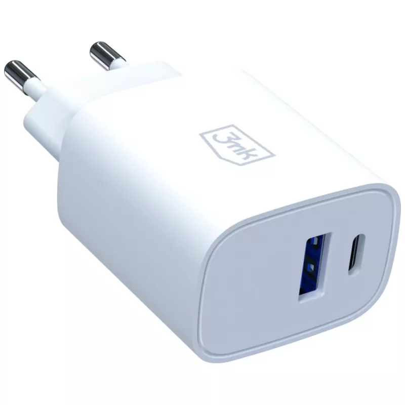 3MK FlowPower 30W USB-A USB-C PD 3.0 QC 4+ nástenná nabíjačka biela