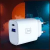 3MK FlowPower 30W USB-A USB-C PD 3.0 QC 4+ nástenná nabíjačka biela