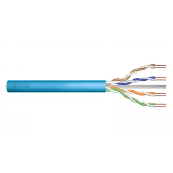 DIGITUS CAT 6A inštalačný kábel U/UTP Dca AWG 23/1 LSOH 100m modrý rolka