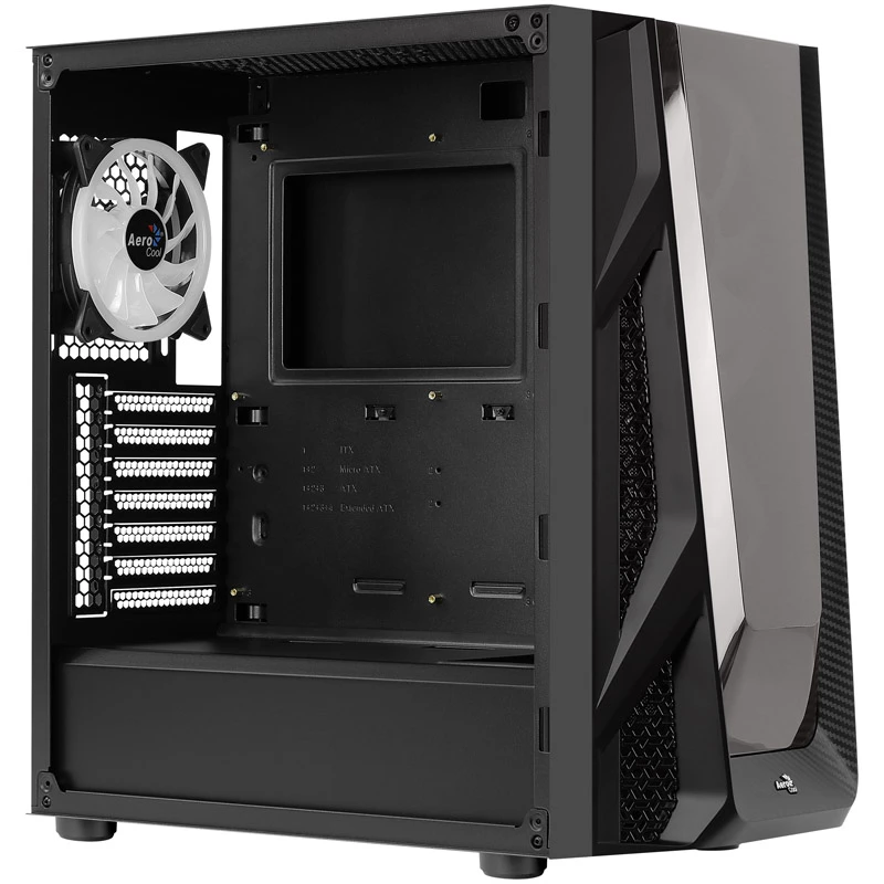 Aerocool NightHawk Duo Midi-Tower, tvrdené sklo - čierna