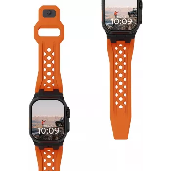 URBAN ARMOR GEAR UAG Monarch remienok pre Apple Watch Ultra/44/45/46mm - oranžový / Titanium Black