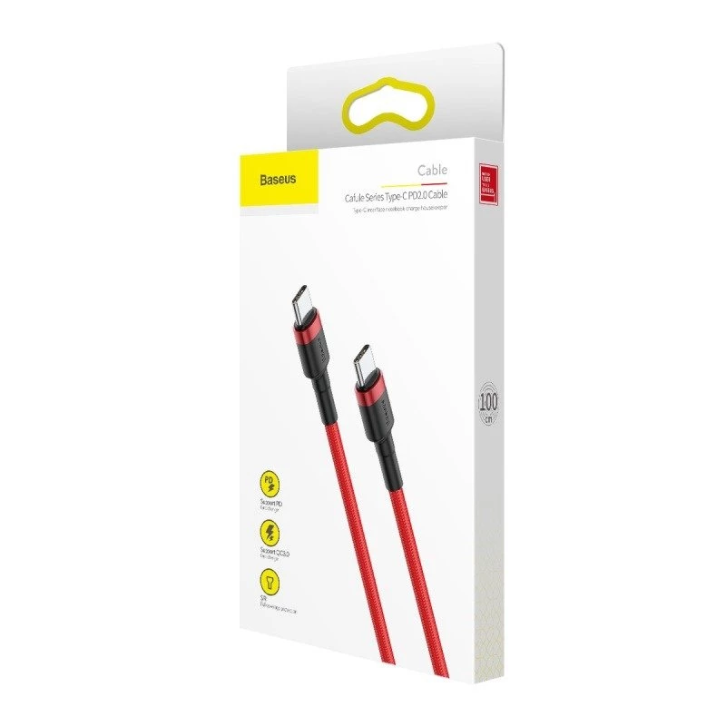Baseus Cafule USB-C na USB-C kábel 60W 1m Červený
