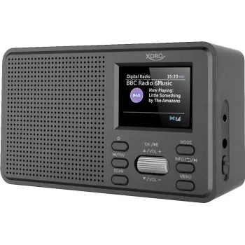 XORO DAB 142 prenosné DAB+ rádio s FM, budík, 2,4 palcový TFT displej, čierne