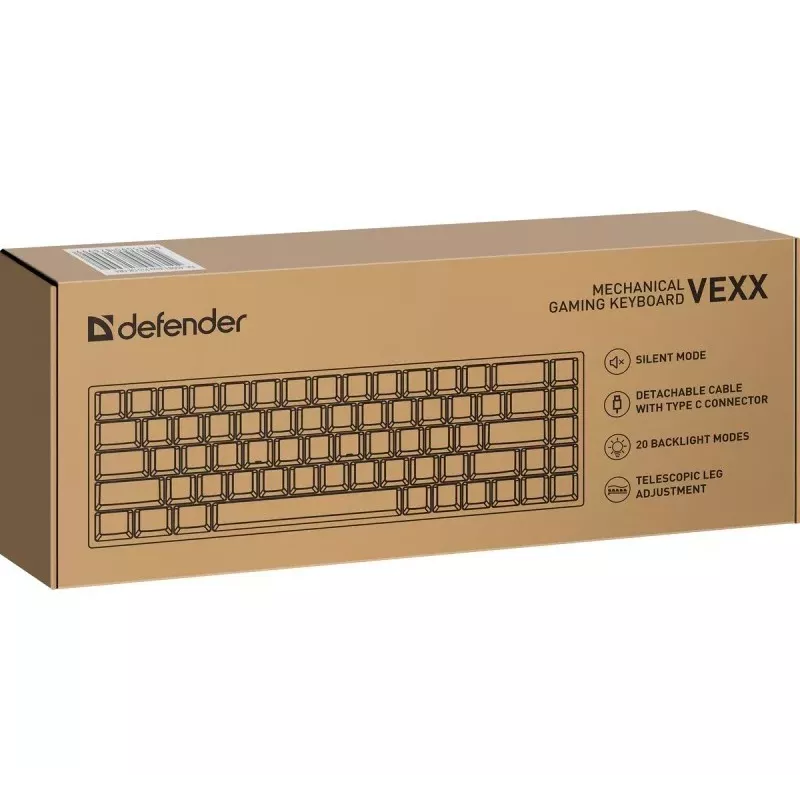 Defender VEXX GK-084 mechanická herná klávesnica, 75%-layout, Outemu Red spínače, biela