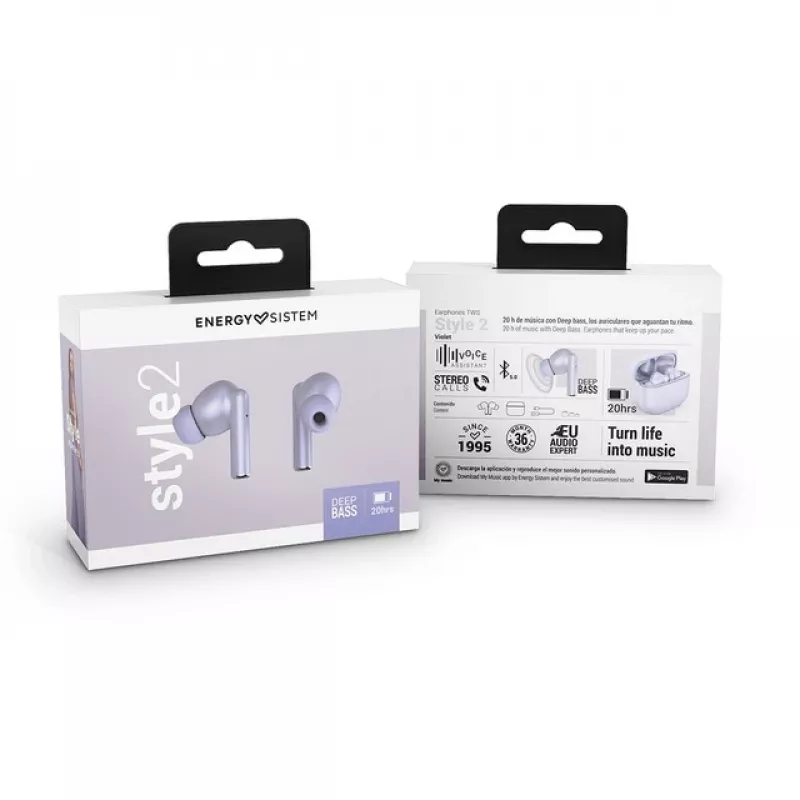 Energy Sistem Style 2 True Wireless slúchadlá fialová