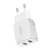 Baseus kompaktná univerzálna biela AC vnútorná nabíjačka 10,5W 2 USB-A porty