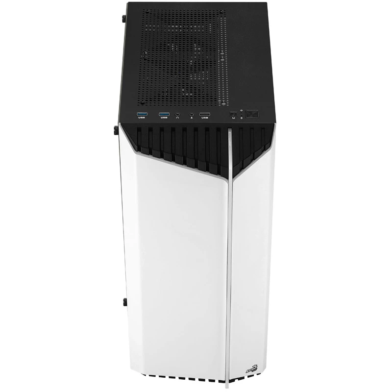 Aerocool Bionic V1 Midi-Tower, RGB, temperované sklo - čierna/biela