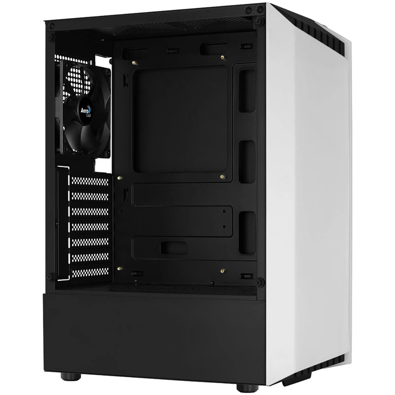 Aerocool Bionic V1 Midi-Tower, RGB, temperované sklo - čierna/biela