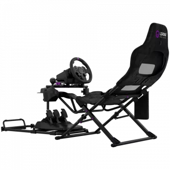 LORGAR FLEX RAF1 Sim Racing Cockpit Advanced, skladací, 150x72x113 cm herná poloha, 38x72x126 cm zložený, čierny