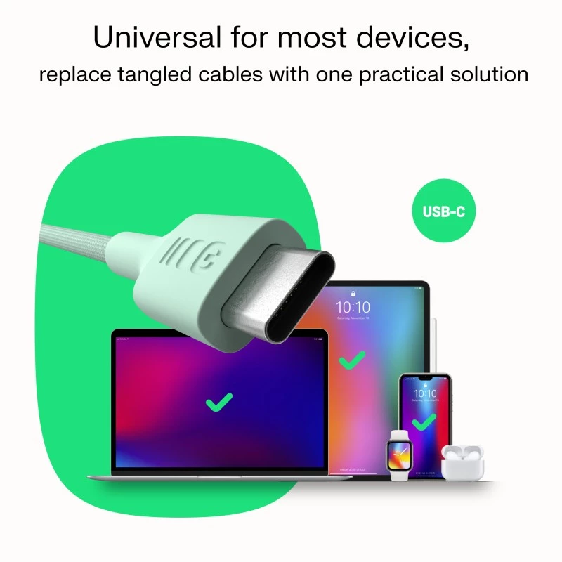 GREEN CELL USB-C na USB-C PowerStream 100W pletený kábel 1,2 m čierny