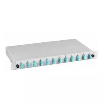 EFB-Elektronik spájacia krabica SC OM3 50/125µm výsuvná 48 pigtailov predterminovaných / 24 duplexné spojky 1U 19 palcová rack montáž