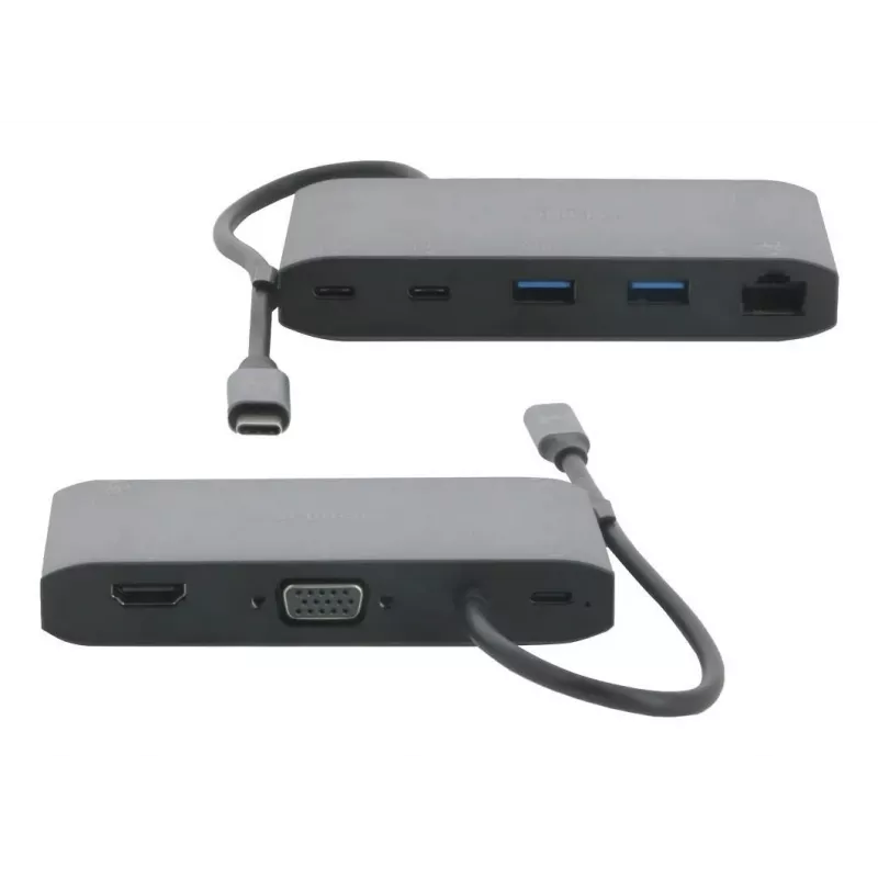 Mobilis USB-C dokovacia stanica 8-in-1 100W PD HDMI 4K VGA Space Gray