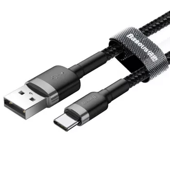 Baseus Cafule USB-A na USB-C kábel 0,5m sivá+čierna