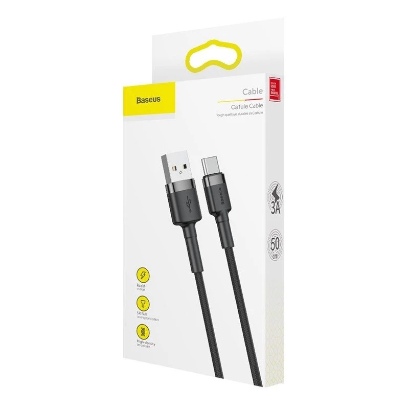 Baseus Cafule USB-A na USB-C kábel 0,5m sivá+čierna