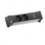 Bachmann Power Frame stolový zásuvkový modul 2x Schuko USB-A USB-C 22W 0,2m GST18 strieborný