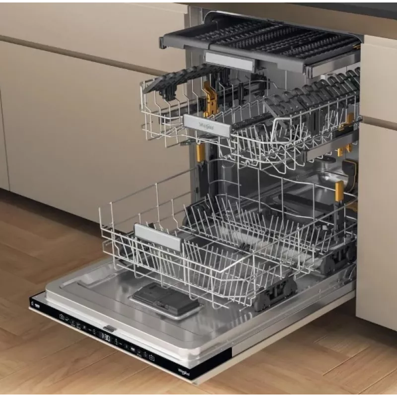 Whirlpool W7IHT40T vstavaná umývačka riadu, 15 súprav, 8 programov, 6th Sense, tretí kôš, automatické otváranie dverí