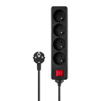 SAVIO LZ-14 4-násobná zásuvková lišta s 2 USB portami, 1,5m kábel, biela