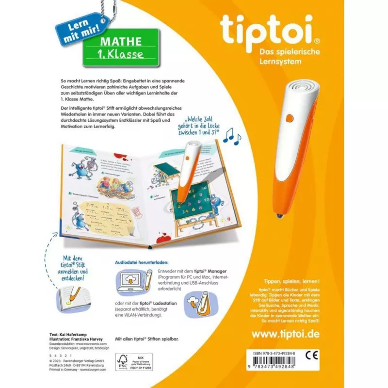 RAVENSBURGER tiptoi Uč sa so mnou! Matematika 1. trieda Interaktívna učebnica