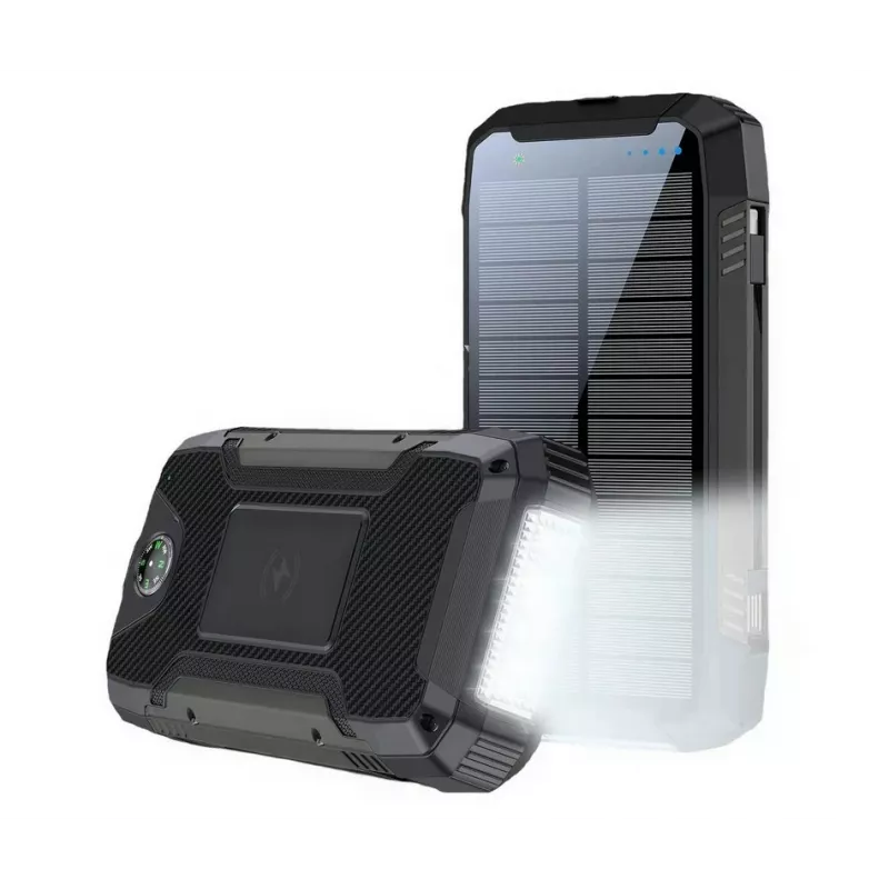 PowerNeed S20000Q 20000mAh vonkajšia solárna power banka s bezdrôtovým nabíjaním, QC3.0 & PD 20W, čierna